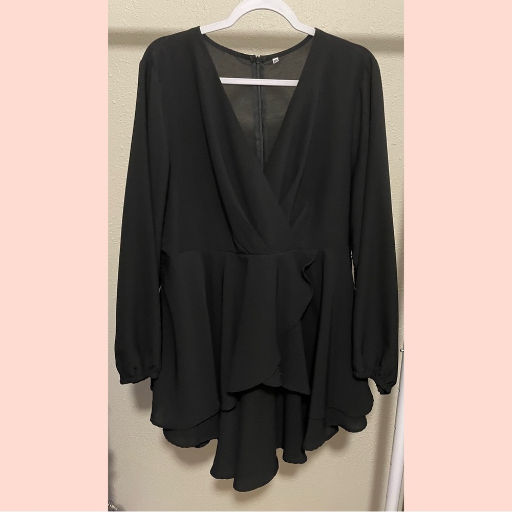 Elegant Black Long Sleeve Dress